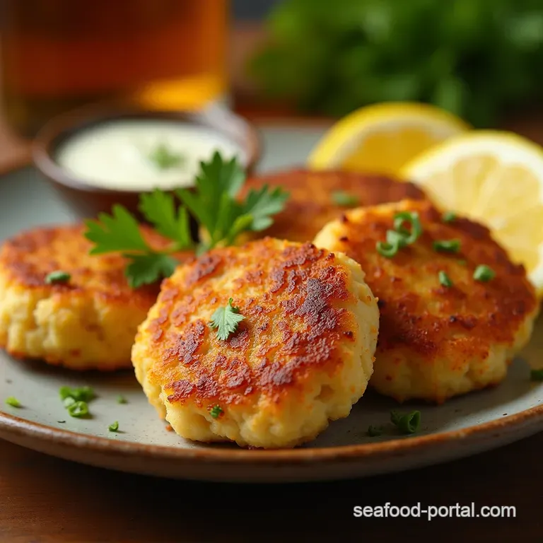 The Crispiest Lightest Homemade Fish Cakes with a Zesty Lemon Kick presentation