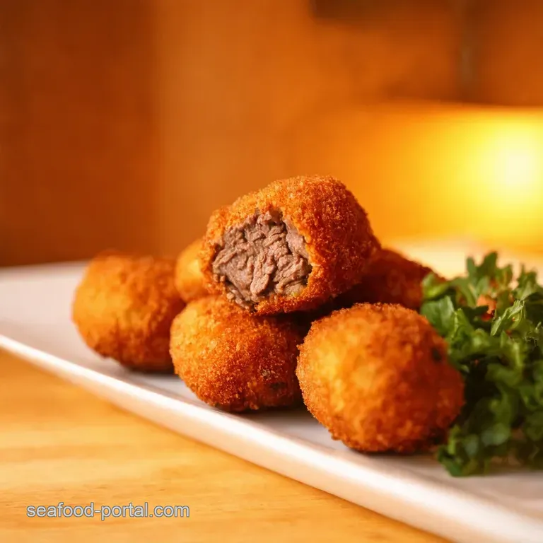 Crispy Japanese Beef Croquettes Korokke presentation