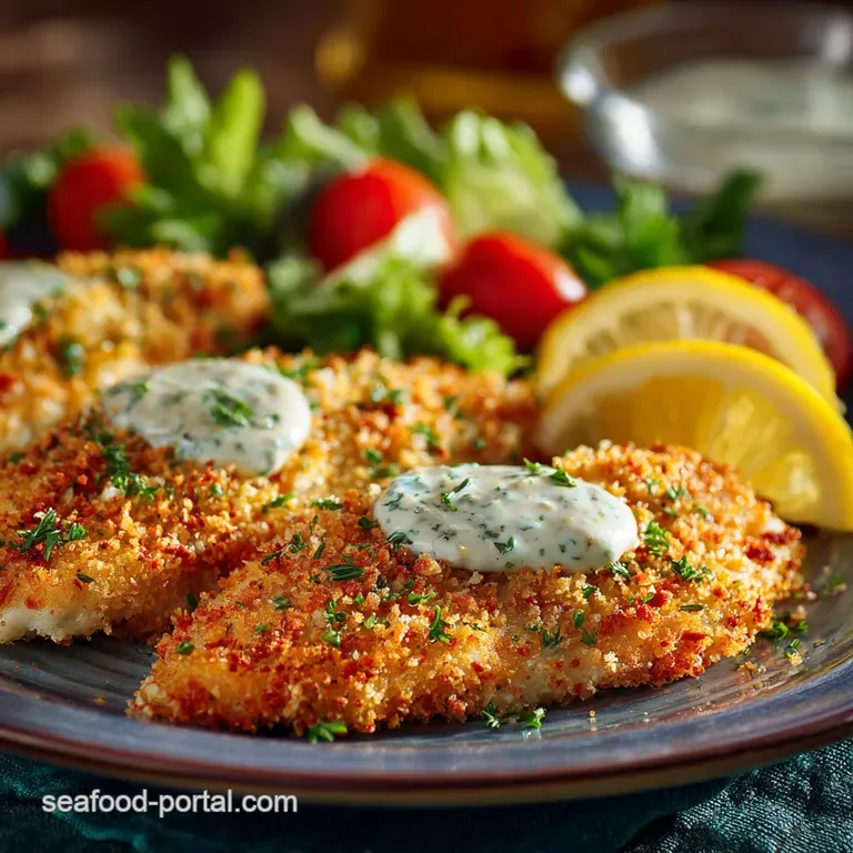 Breaded Tilapia Fillets Crispy Lemon Herb Panko Weeknight Dinner presentation