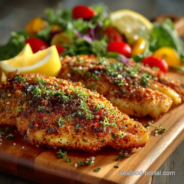 Crispy Lemon Pepper Catfish a Proper Fryup presentation