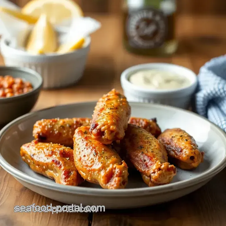 Old Bay Baked Chicken Wings presentation