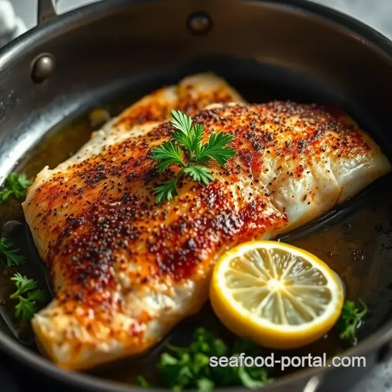Crispy Pan-Seared Sea Bream with Lemon Herb Butter presentation