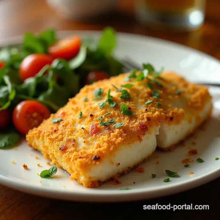 Crispy Parmesan Crusted Fish Gordon Ramsay Would Approve Probably presentation