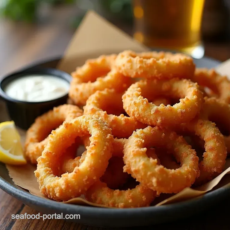 Crispy Pubstyle Calamari Golden Rings of Delight presentation