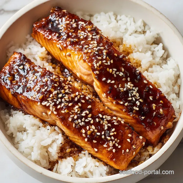 Salmon Rice Bowl: Crispy and Glazed