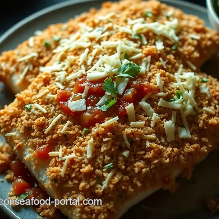 Crispy Salsa Baked Fish with Mozzarella