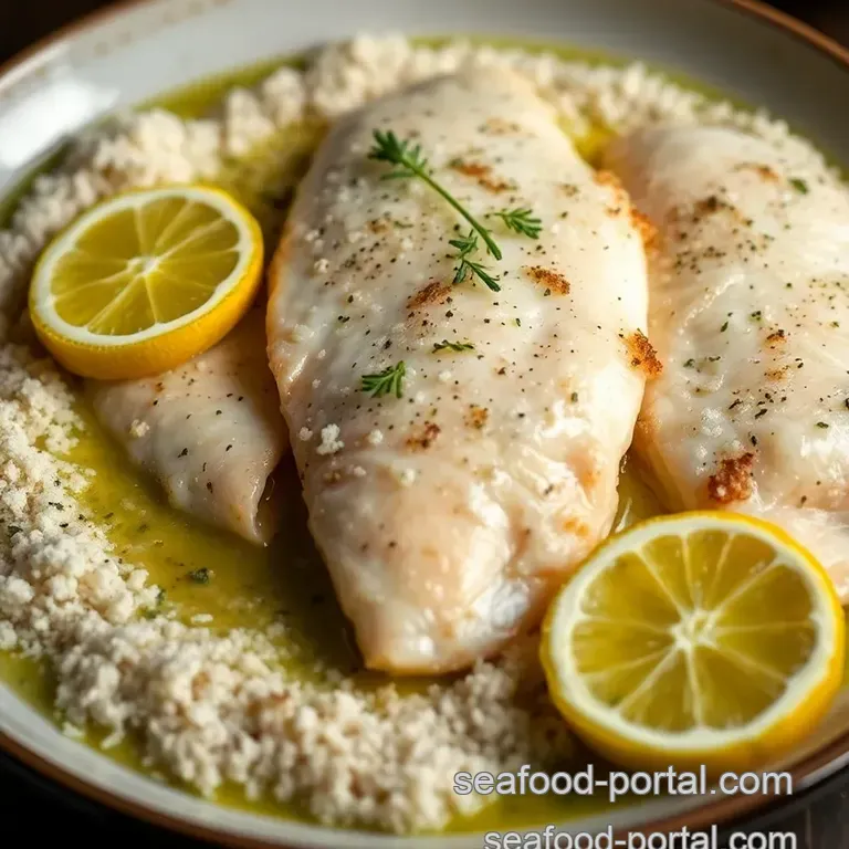 Crispy Sea Salt Sole with Lemon Herb Butter presentation