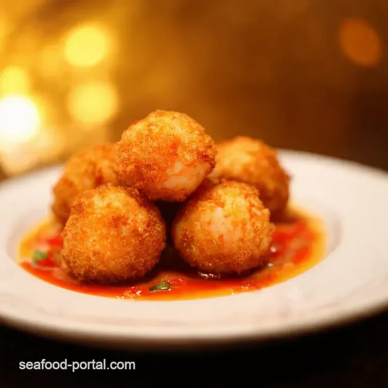 Crispy Shrimp Balls with Zingy Sweet Chili Dip presentation