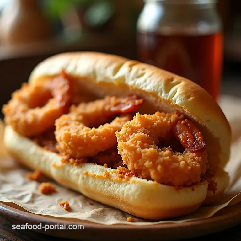 The Ultimate Dive into the Deep South The Classic New Orleans Fried Shrimp Po Boy presentation