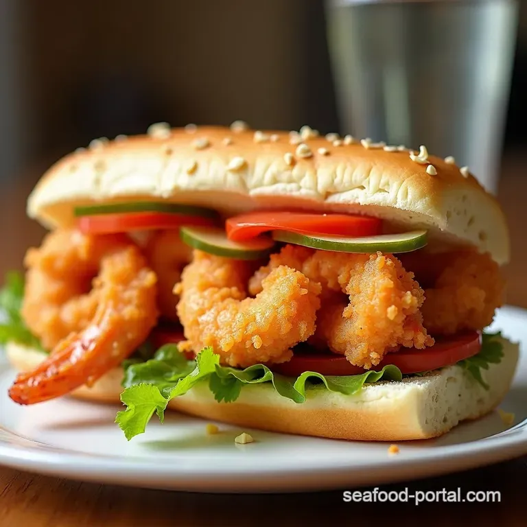 Authentic New Orleans Fried Shrimp Po Boy Sandwich Recipe