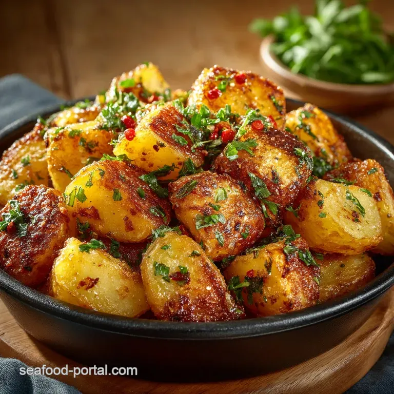 The Golden Standard Proper Southern Fried Potatoes with Sweet Onion Bacon Lardons presentation