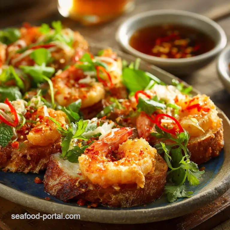 Crispy Prawn Perfection Vietnamese Shrimp Toast B&aacute;nh M&igrave; Chi&ecirc;n T&ocirc;m presentation