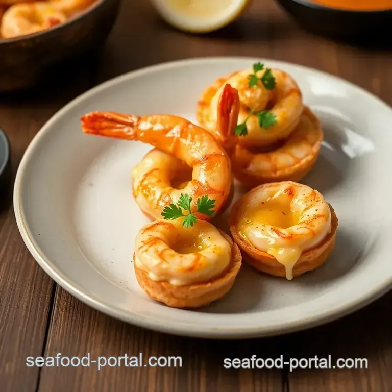 Baked Shrimp Appetizers with Cheesy Eggs presentation