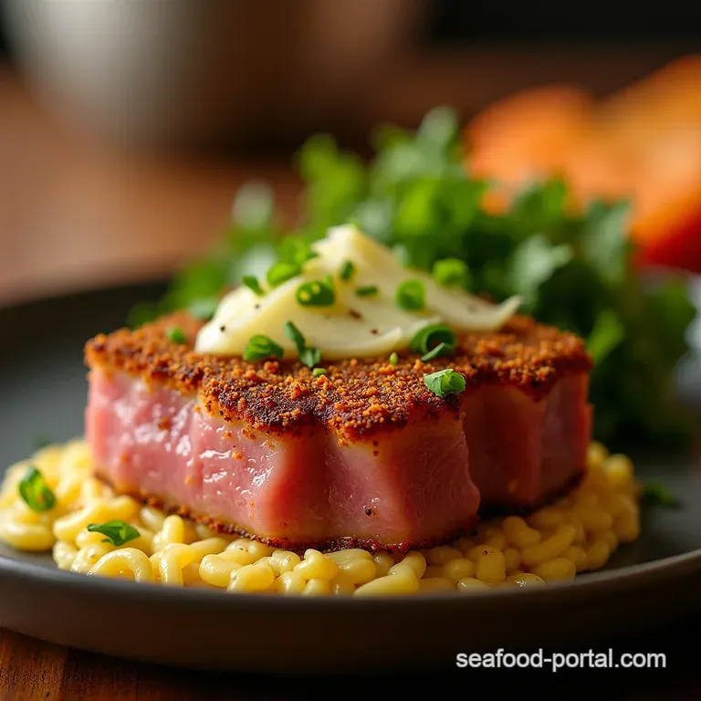 Quick N Crusted RestaurantQuality Seared Ahi Tuna with GingerLime Drizzle presentation