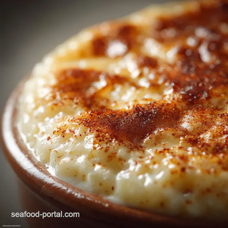 Creamy Rice Pudding with a Custard Twist: the Kings Silky Comfort Dessert presentation