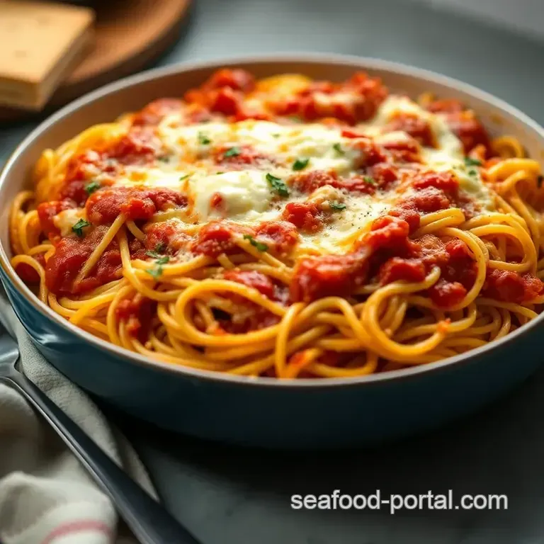Decadent Baked Spaghetti with Cream Cheese Delight presentation