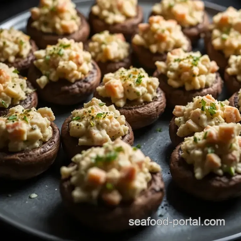 Decadent Crab Stuffed Mushrooms: a Seafood Sensation presentation