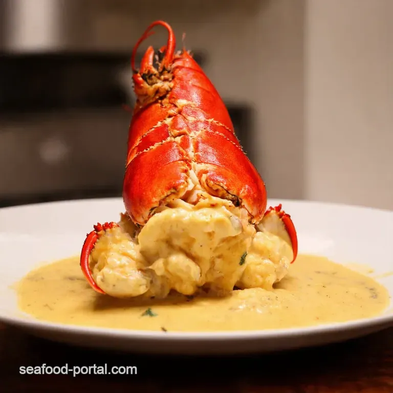 Decadent Creamy Garlic Butter Lobster Tails presentation