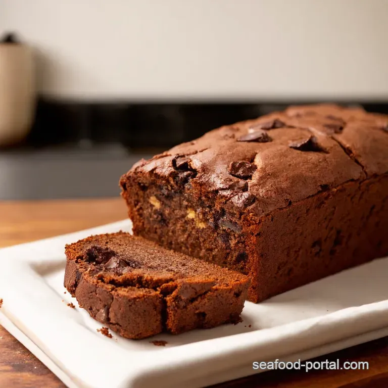 Decadent German Chocolate Loaf Cake presentation
