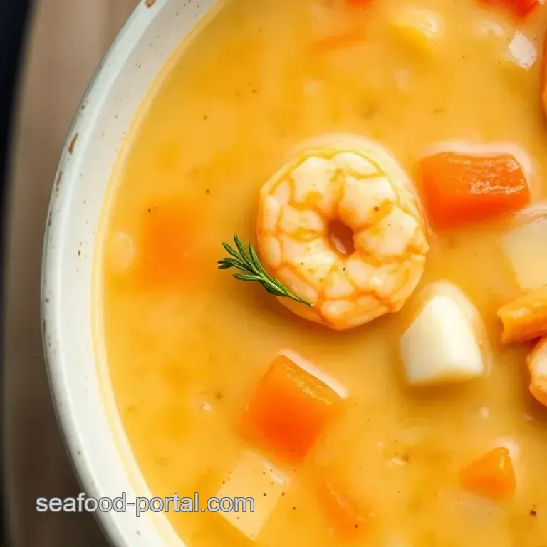 Crab and Shrimp Seafood Bisque presentation