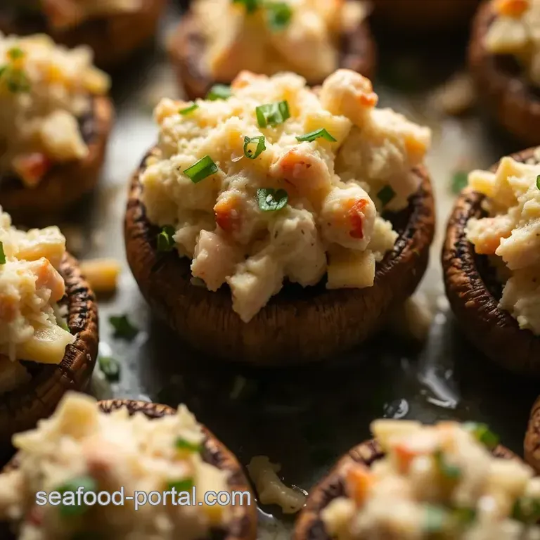 Delectable Stuffed Crab Mushrooms presentation