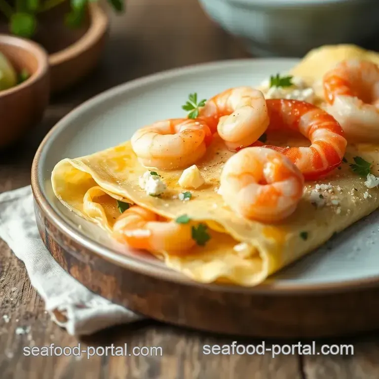 Delicate Seafood Crepes with Lemon-Dill Cream Sauce presentation