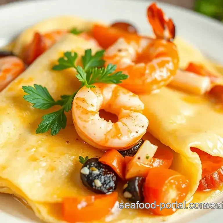 Delicate Seafood Crepes with Lemon-Dill Cream Sauce