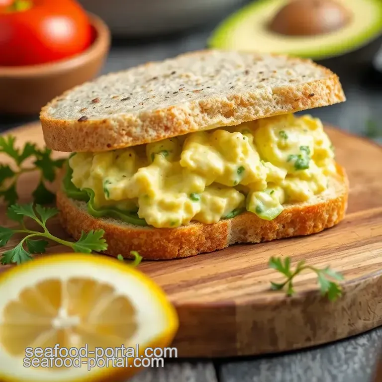 Creamy Avocado Egg Salad Sandwiches presentation