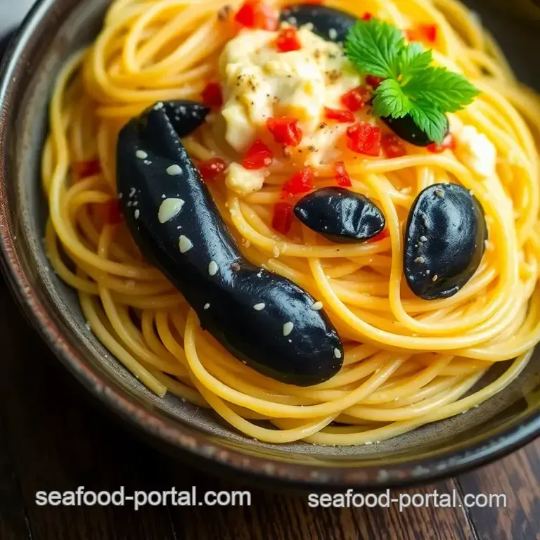 Creamy Sea Urchin Pasta presentation