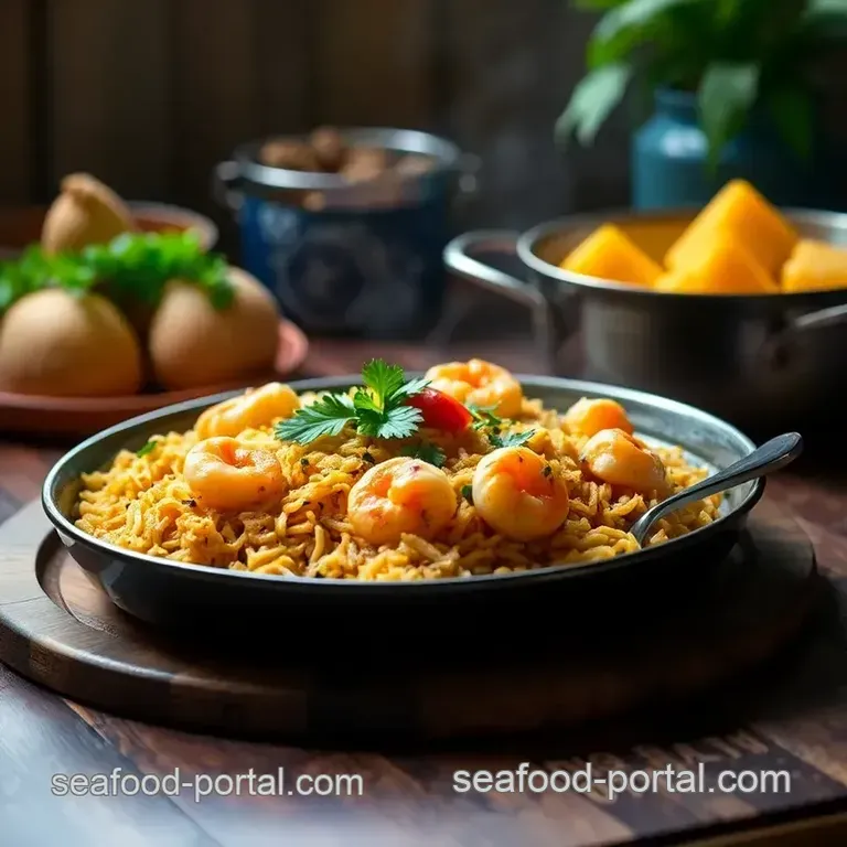 Prawns Biryani presentation