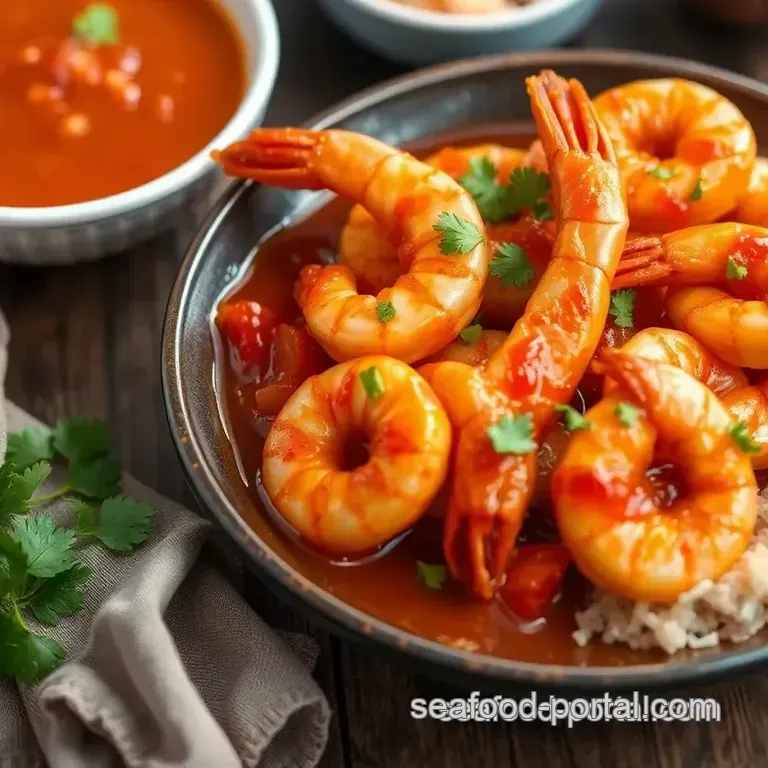 Easy Shrimp with Sweet & Spicy Sauce presentation