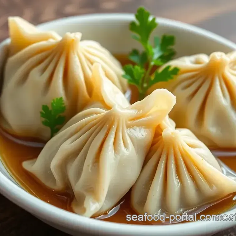 Fresh Steam Fish Dumplings with Herb Infusion
