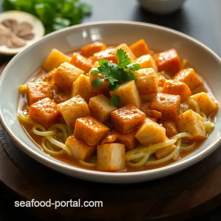 Delightful Fish Salome with Peanut Sauce and Fresh Vegetables presentation