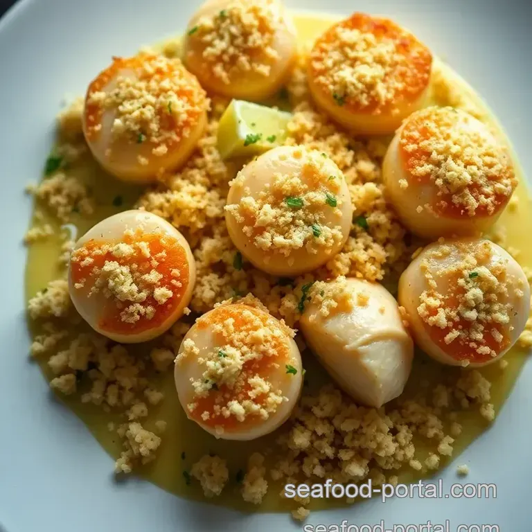 Divine Baked Scallops with Garlic Breadcrumb Topping presentation