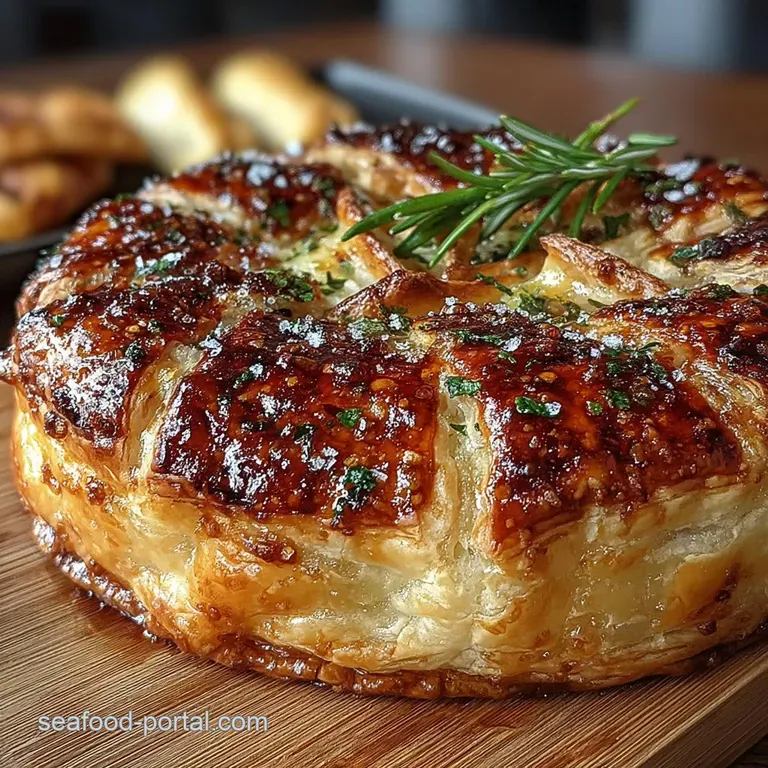 Golden Swaddle Effortless Baked Brie in Flaky Puff Pastry with Fig Rosemary