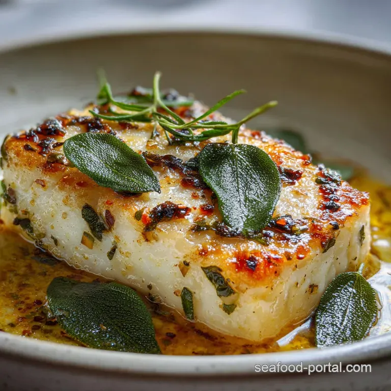 Easy Baked Halibut with Brown Butter and Crispy Sage