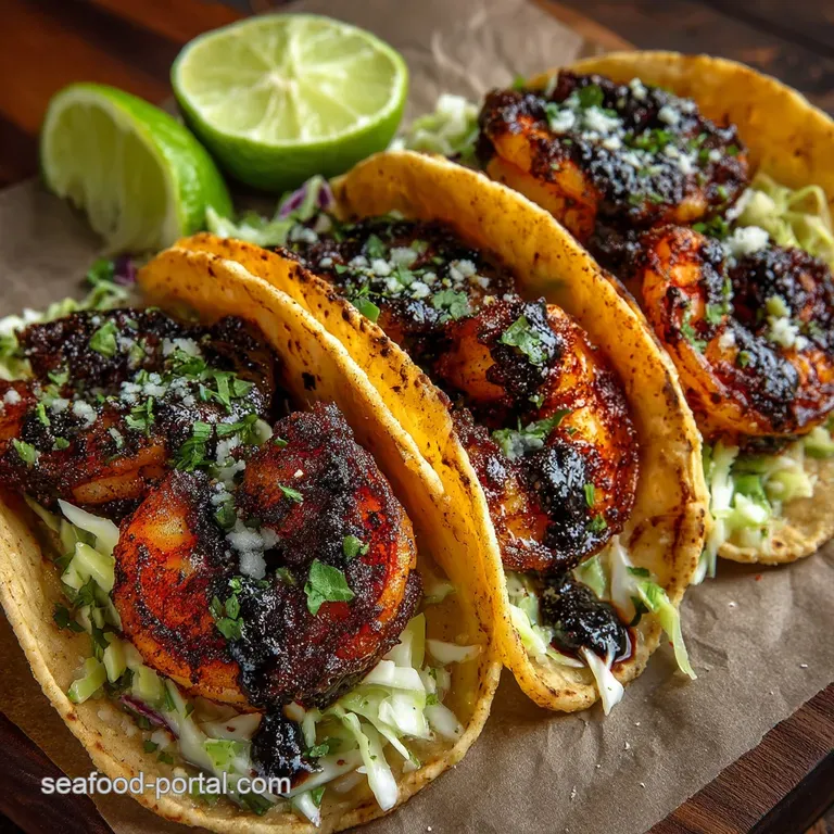 Zesty Blackened Prawn Tacos with Creamy CilantroLime Slaw