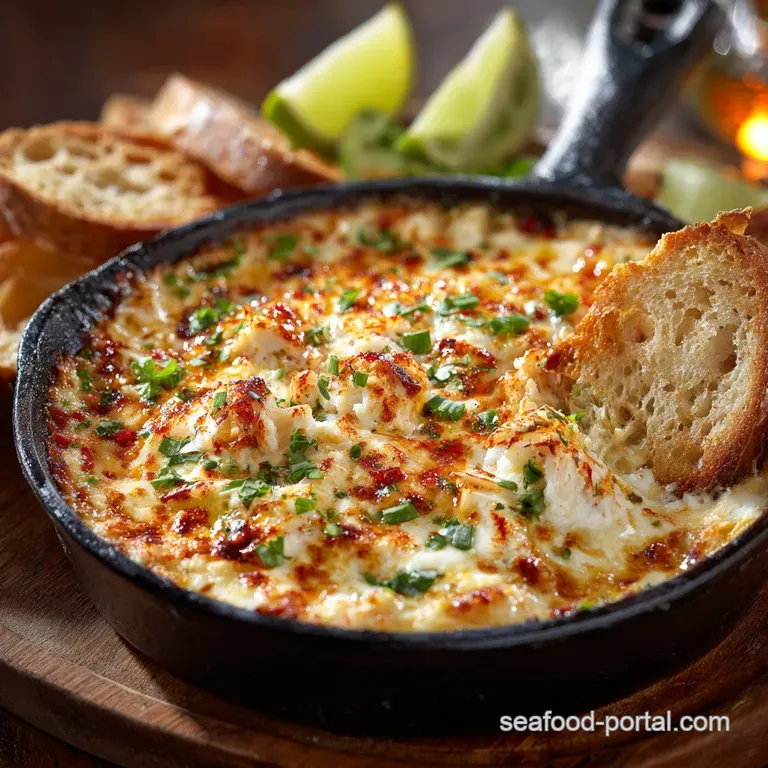 Cheesy Hot Crab Dip: the Ultimate Easy Creamy Pub Favourite presentation