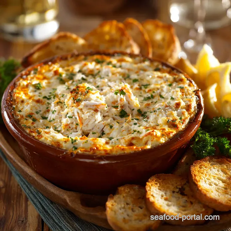 Hot Crab Dip: Insanely Delicious Cheesy Easy Baked Appetizer presentation