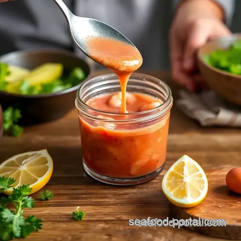 Quick &amp Zesty Shrimp Cocktail Sauce presentation