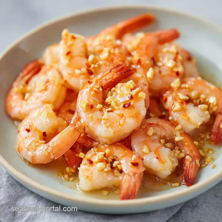 Piles of glossy, saut&eacute;ed shrimp on a dark slate board, accented by bright lemon slices and vibrant green herbs.