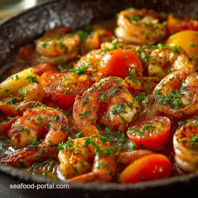 Garlic Shrimp and Tomato Sizzling 10Minute Burst Tomato Recipe presentation