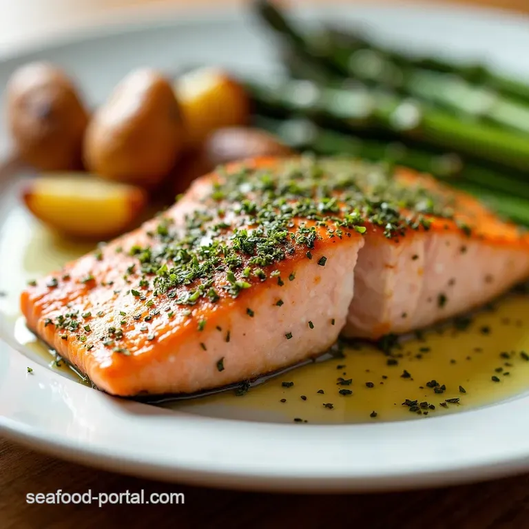 LemonHerb Crusted Salmon with Roasted Asparagus Fingerling Potatoes