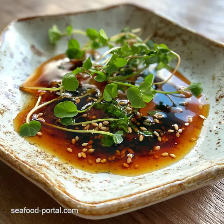 Vibrant ginger sauce drizzled over a glistening salmon fillet, garnished with bright green scallions and a sprinkle of ses...