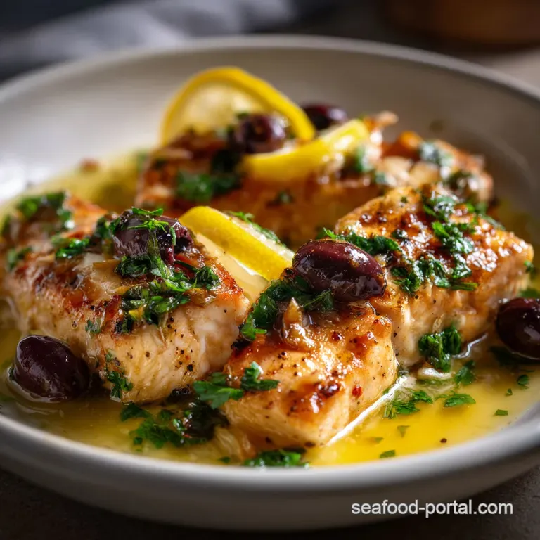 Easy Mediterranean Fish Fillets with Caper Sauce presentation