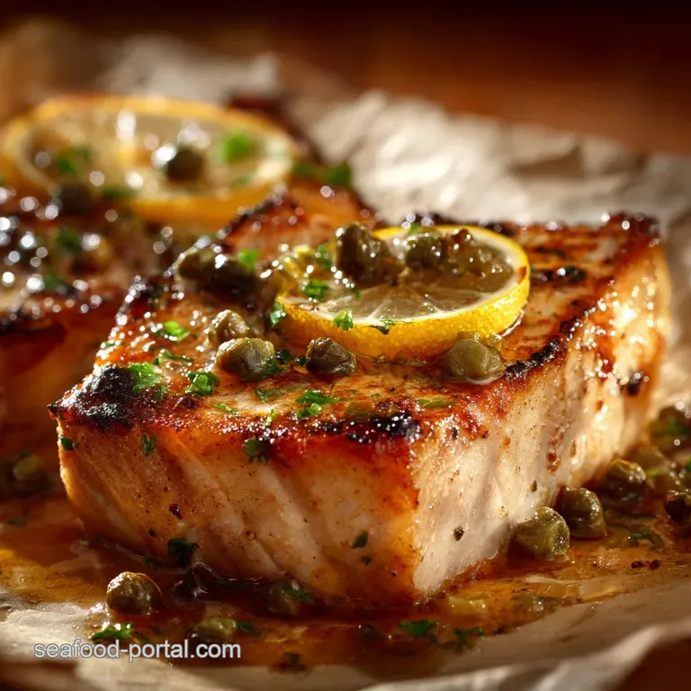 Baked Swordfish with Lemon-Caper Butter (Easy Oven Steaks)