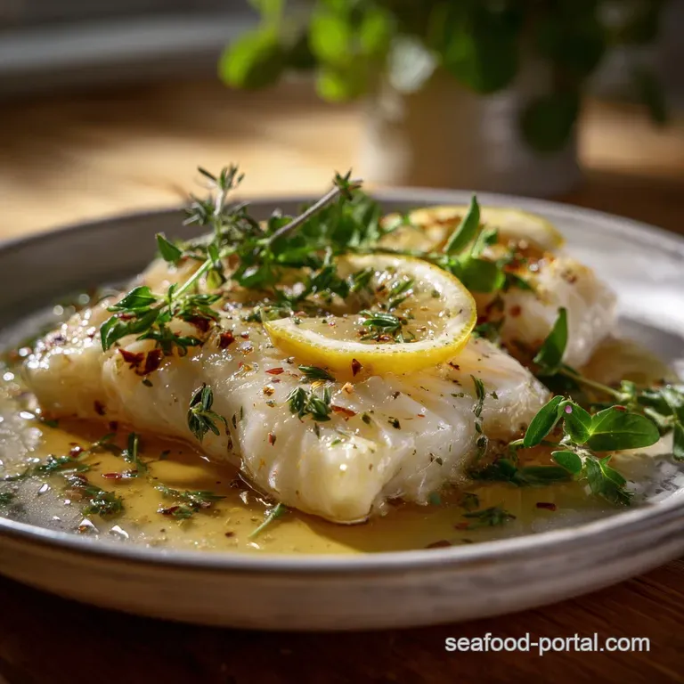 Easy Poached Cod with Lemon and Wine Broth