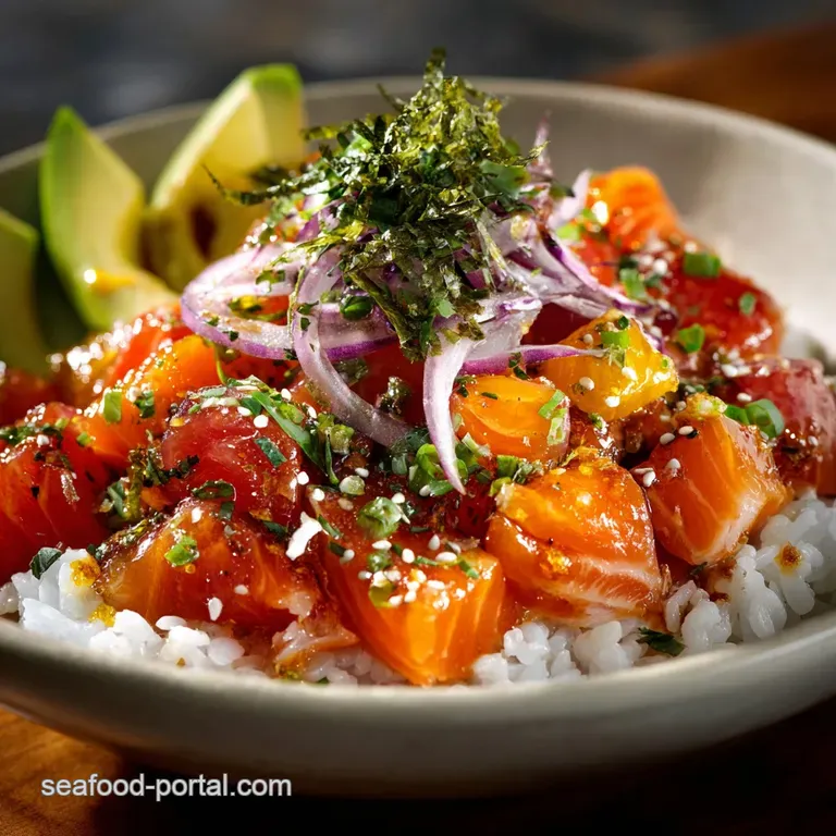 Salmon Poke Bowl: Fresh Taste of Aloha presentation