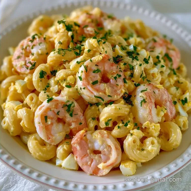 Easy Shrimp Macaroni Salad with Hard-Boiled Eggs