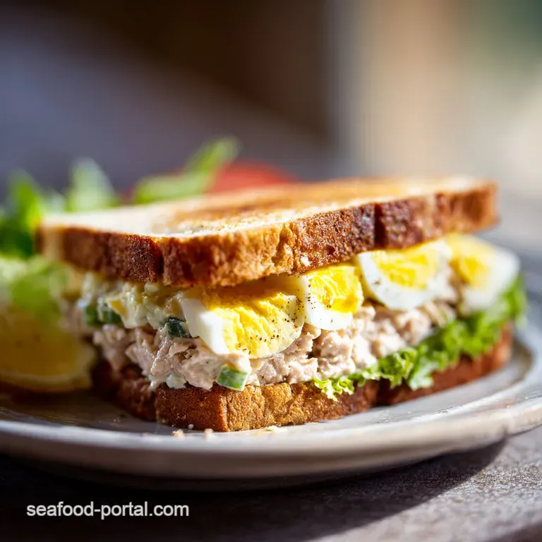 Easy Simple Delicious Tuna Egg Sandwich Recipe